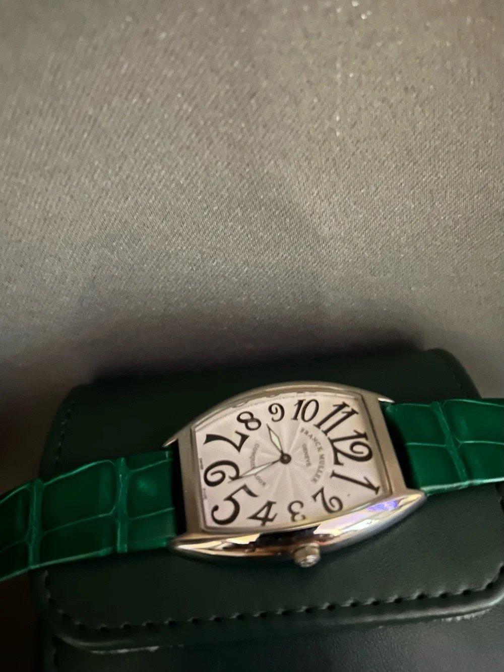 Franck Muller Conquistador Watch with Bold Green Alligator Strap